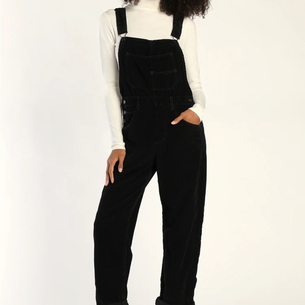 Women's Black Denim Overalls
